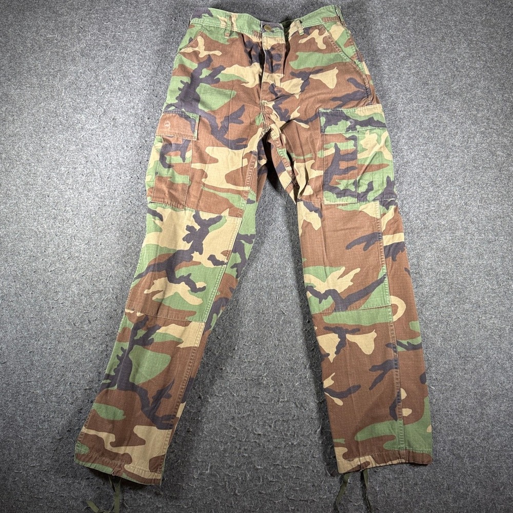 American Apparel Woodland Camo Cargo Pants Ripstop Military Combat Small Regular